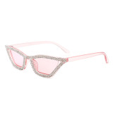 Fashion Custom Logo Diamond Rimmed High Quality Designer Cat Eye Sun Glasses Sunglasses Diamond Sunglasses Women