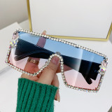 New Large Frame Diamond Sunglasses Summer Sunglasses