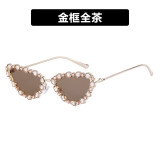 Hot Sell Luxury Diamond Metal Cat Eye Sunglasses For Women