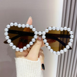 Fashion Heart Sunglasses Women Luxury Rhinestone Decoration Cat Eye Sunglasses Men Eyeglasses 2023 Oculos Clear Glasses UV400