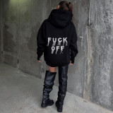 Hooded top, European and American style, loose and casual, lazy style jacket, American high street hot diamond letter loose hoodie, women's style