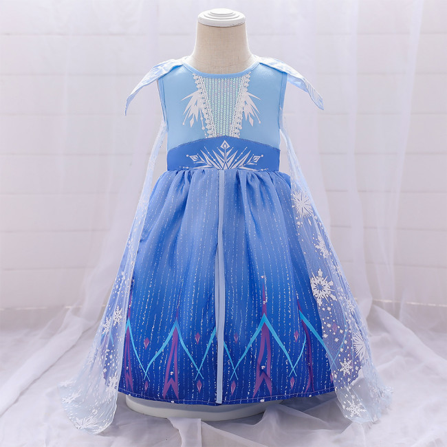 Amazon Ice and Snow Fantasy 2 Elsa Baby Baby First Year Dress Snowflake Skirt Elsa Princess Pengpeng Skirt