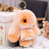 Cute real otter rabbit plush and cute rabbit pendant decoration dead rabbit jewelry bag accessories car keychain pendant manufacturer