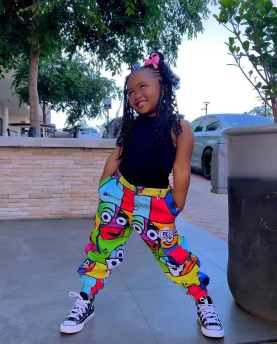 Amazon Cross border Children's Wear New Fashion Cartoon Graffiti Leggings Set for European and American Girls Instagram
