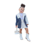 Cross border foreign trade autumn new trendy and cool street suit children's color matching suit jacket ins