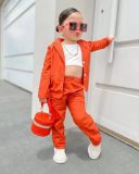 Cross border Foreign Trade Spring New Fashionable Children's Walk Trendy Cool Blast Street Suit Girl's Suit Set