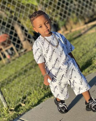 Cross border children's clothing independent website Amazon Europe and America popular trendy children's hip-hop letter print two-piece set