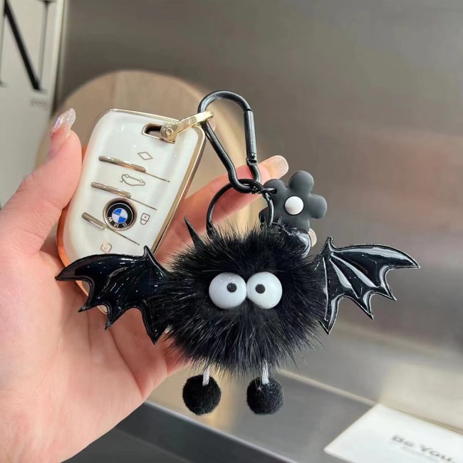 Cute internet celebrity plush mink fur small monster bag pendant ins plush ball elf bag keychain pendant