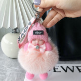Real Fox Hair Ball Pendant Cute Plush Doll Sleep Doll Car Keychain Bag Accessories Wholesale Distribution