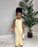 European and American girls' new summer casual pit strap, solid color jumpsuit, mop pants, jumpsuit