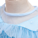 Ice and Snow Fantasy Love Sha Princess Dress Cross border Instagram New Sequin Cloak Mesh Tug Tail Fluffy Flower Girl Dress