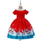 New Children's Dress Christmas Dress Girl's Printed Dress Princess Dress Amazon eBay Source