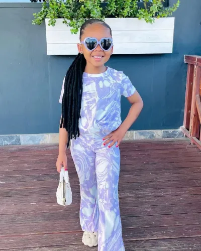 European and American foreign trade children's clothing new Instagram style children's clothing set, printed short sleeved long pants set for girls