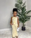 European and American girls' new summer casual pit strap, solid color jumpsuit, mop pants, jumpsuit
