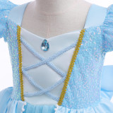 Amazon's new children's dress Cinderella cosplay dress princess dress sequin patchwork mesh dress skirt