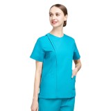 Beauty salon work uniform, female doctor's surgical gown, polyester cotton nurse uniform, split set, short sleeved, operating room hand washing suit, thin