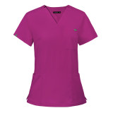 Amazon Elastic Surgical Clothing Wholesale V-neck Short Sleeve Hospital Nurse Clothing Set Women's Operating Room Handwashing Clothes in Stock