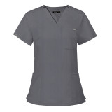 Amazon Elastic Surgical Clothing Wholesale V-neck Short Sleeve Hospital Nurse Clothing Set Women's Operating Room Handwashing Clothes in Stock