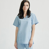 Polyester cotton replacement surgical gowns for men and women, polyester cotton summer Korean version hand washing clothes, short sleeved thin split nurse doctor's clothing