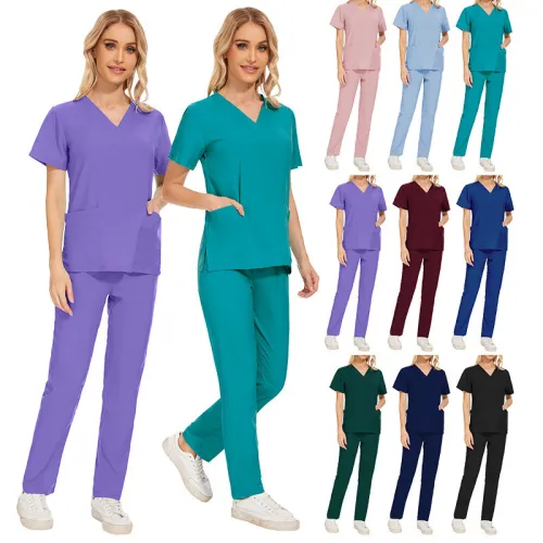Handwashing clothes, short sleeved women's surgical gowns, beauty salon doctors, work clothes, men's operating room hand brushes, short sleeved sets wholesale