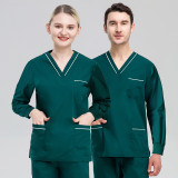Foreign trade long sleeved brush hand clothes, pet hospital dental and oral beauty salon work clothes, doctor and nurse hand wash suit