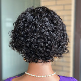 Curly pixie cut front wigs human hair