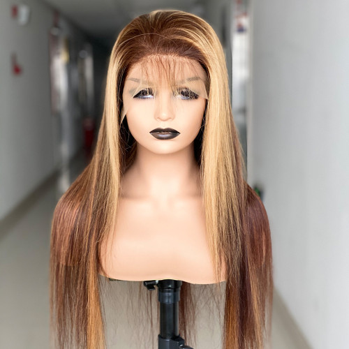 Highlight Straight lace front wig Human Hair