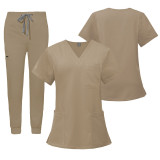 New double-layer multifunctional pocket nurse suit, surgical suit, anesthesiologist's work suit, short sleeved long pants set, Amazon
