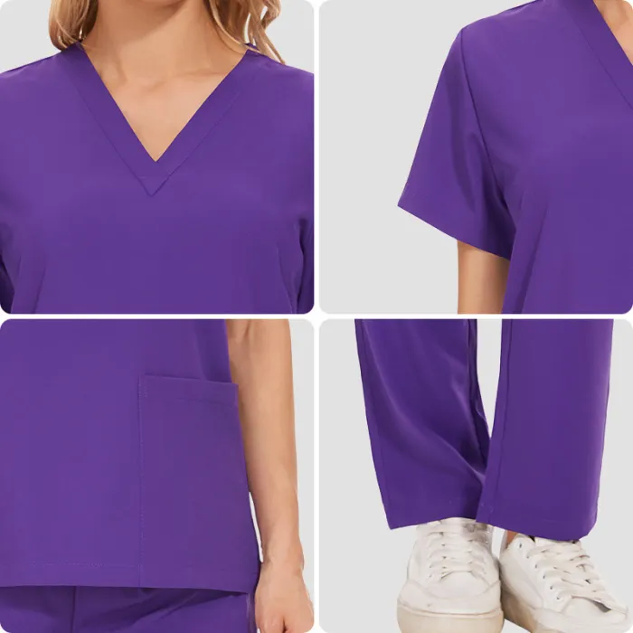 Elastic quick drying short sleeved workwear summer thin hospital beauty salon doctor and nurse workwear set Amazon