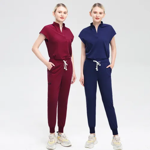 Short sleeved hand wash suit, summer elastic quick drying surgical suit, female beauty salon doctor's work suit, nurse's hand wash suit