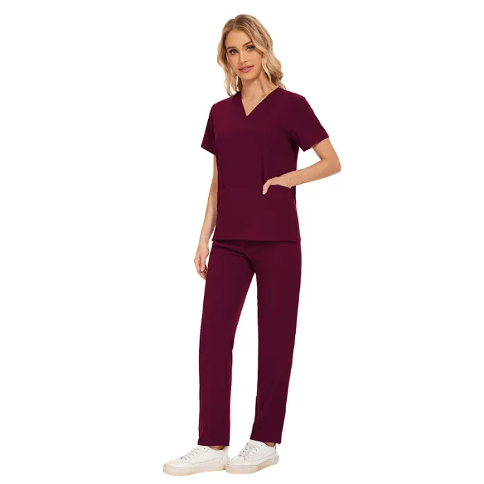 Elastic quick drying short sleeved workwear summer thin hospital beauty salon doctor and nurse workwear set Amazon
