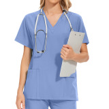 New summer leisure female doctor beauty clinic nurse work uniform short sleeved long pants frosted set for cross-border foreign trade