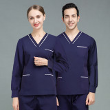 Handwashing clothes, long sleeved surgical clothing set, solid color beauty salon work clothes, doctors and nurses, oral and dental brushes, hand clothes for women