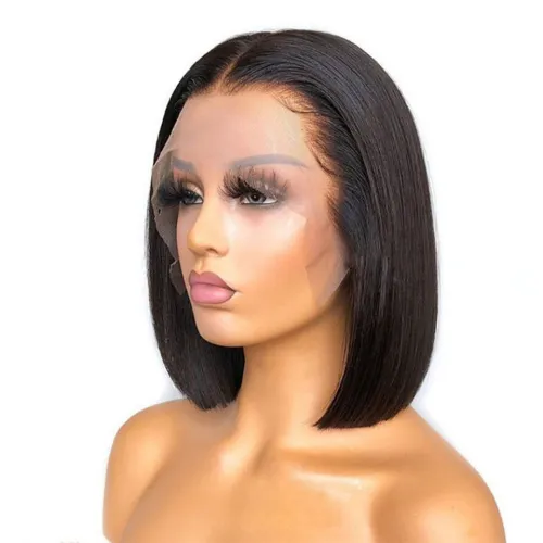 180 density Bob lace front wigs human hair