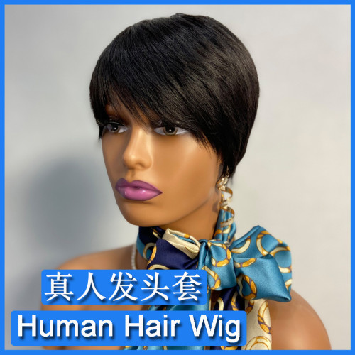 Human Hair Wig Short Human Hair Elf Head Pixie Cut