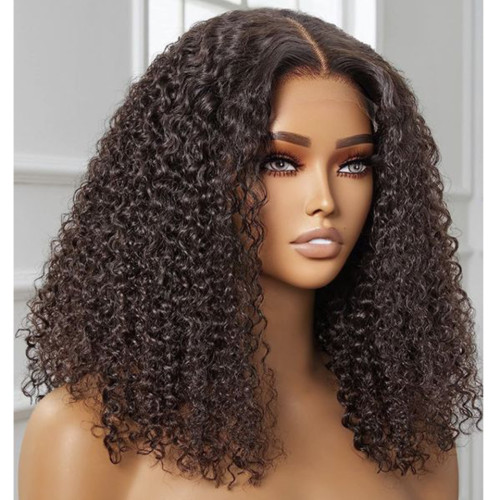 200 Density kinky curly human hair wig