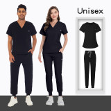 Men's and Women's Same Style Doctor Pet Hospital Nurse Clinic Beauty Salon Work Clothes Set Short sleeved Long Pants for Foreign Trade
