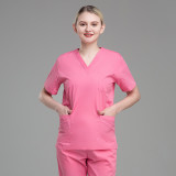 Cross border medical and nursing work suit, surgical suit, hand washing clothes, brush, hand suit, V-neck doctor and nurse uniform, polyester cotton