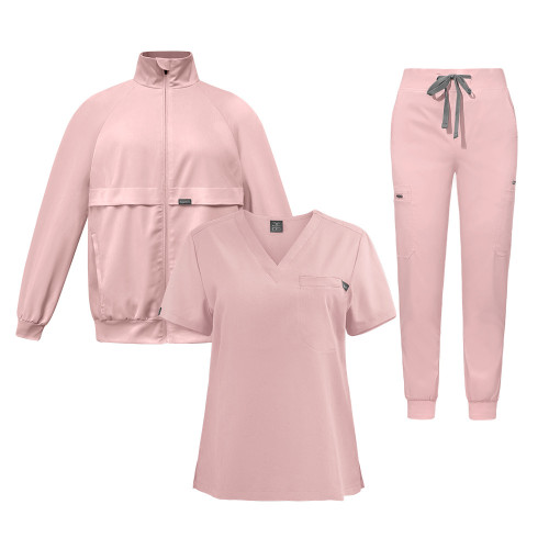 Three piece set, winter thickened, comfortable and warm long sleeved jacket, surgical suit, hand washing clothes, medical nurse uniform for women