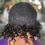 Curly fringe human hair wigs with bands