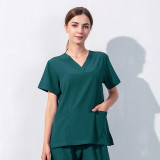 Cross border agency elastic quick drying surgical suit, nurse suit, hospital doctor's work suit, V-neck split suit, hand washing clothes