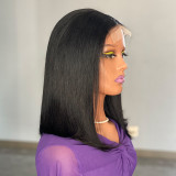 180 Density Bob Human Hair Wigs Front Lace Human Wig Xu Chang Full Head Set 210g