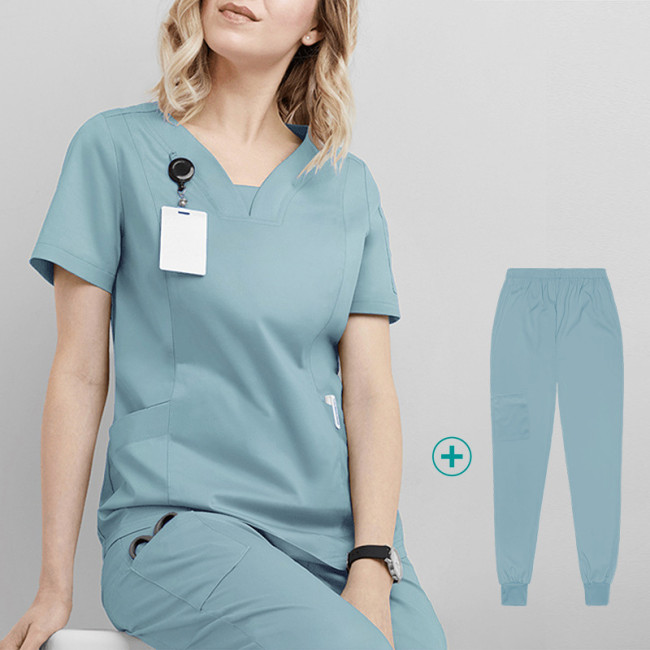 Elastic quick drying medical work clothes for oral dentists, operating room gowns, summer thin hand washing clothes for foreign trade