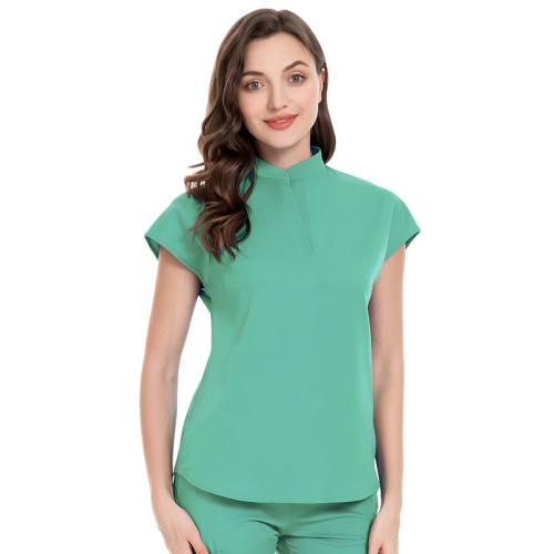 15 color medical uniform, scrub and care pants, elastic standing neck nurse uniform, jogging work uniform, Amazon shipping