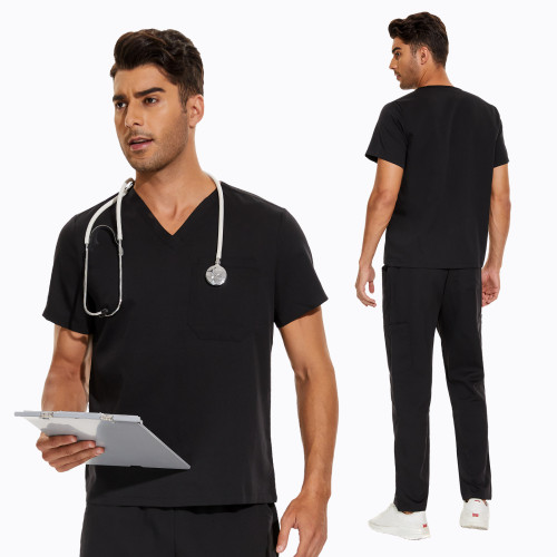 High end operating room surgical uniform, solid color, male and female surgical doctor uniform, short sleeved surgical hand wash suit, Amazon
