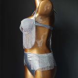 New Steel Cup Bikini Diamond Swimsuit Diamond Fringe Bikini High Waist Bikini Nightclub Dress