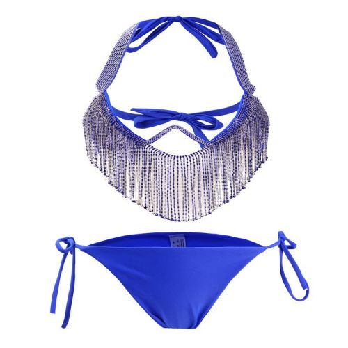 New Steel Bracelet Hard Cup Bikini Diamond Swimsuit Diamond Tassel Bikini Stitched Diamond Bikini Nightclub Dress