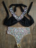 High waistband diamond swimsuit hot selling bikini7 color in stock, manufacturer exclusively for Amazon eBay