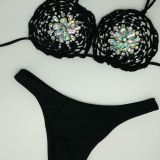 New handmade crochet diamond bikini, European and American crochet bikini swimsuit, popular on Amazon AliExpress
