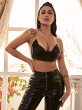 Manufacturer's direct sales of new nightclub AliExpress hot selling metal chain sequin suspender strapless top